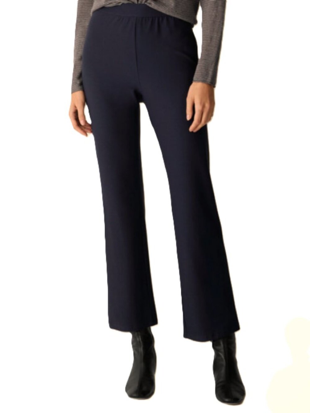 Eileen Fisher Size S Women's Black Washable Stretch Crepe Kick Pant Straight